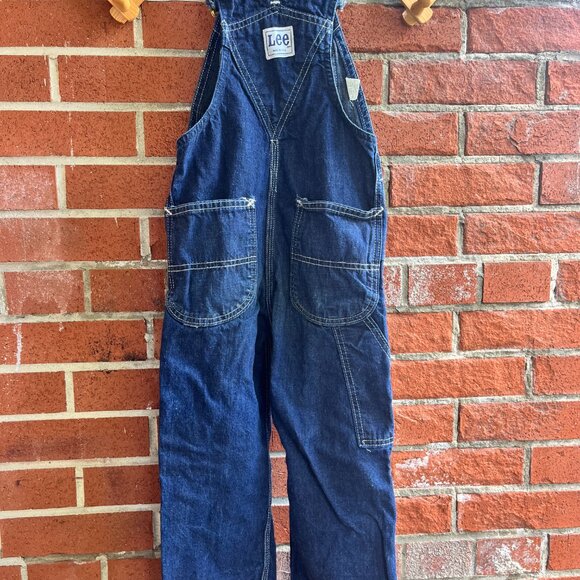 Vintage Kids LEE Bib Overalls - 70's Kids Denim Overalls - Made in USA - Picture 4 of 8